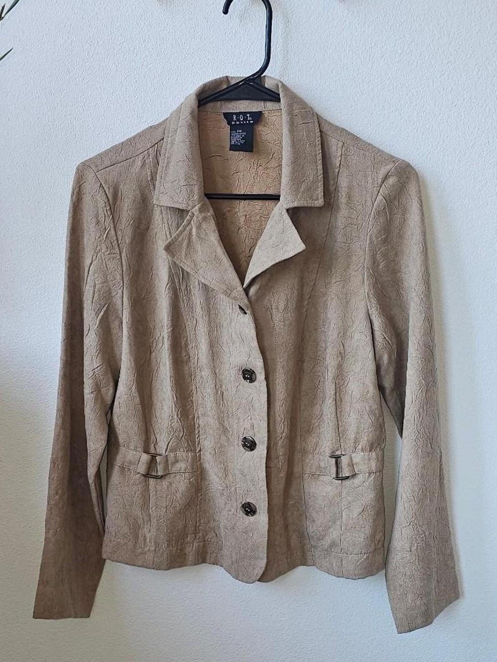 Tan textured blazer by R.Q.T Petite